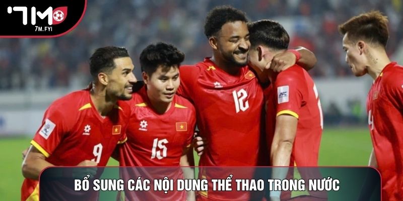 Bổ sung các nội dung thể thao trong nước